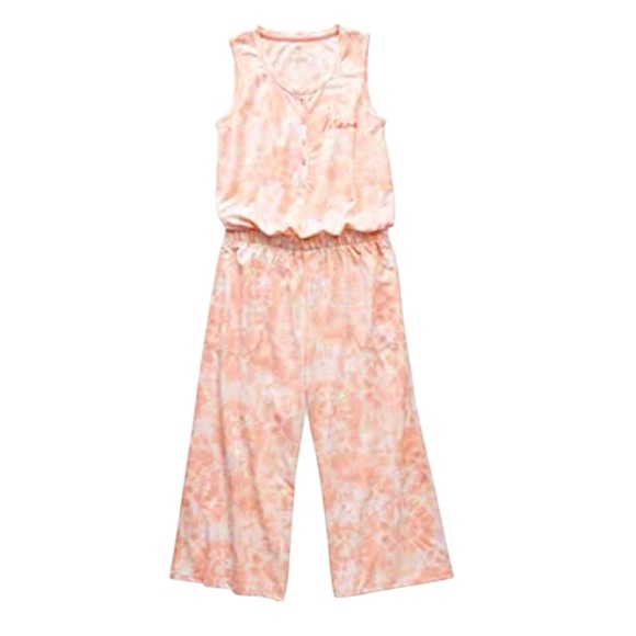 Sleep Chic Other - SLEEP CHIC “Mommy & Me” Tie-dye Romper in Pinkish-Orange/White Size XL — COMFY!